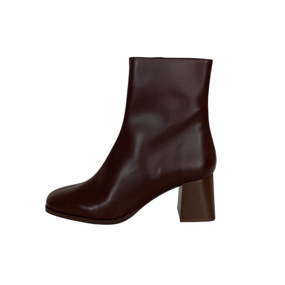 Sezane Axelle Boots Size 40 US 9 Chocolate Brown Smooth Leather Heeled Shoes